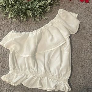 🍃🐼JAPNA ~ 100% Viscose One shoulder Ruffle Blouse